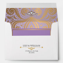 Lavender Elegant Artdeco Diamond Gold Wedding