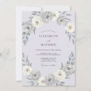 Lavender Elegant Botanical Wedding Invitation