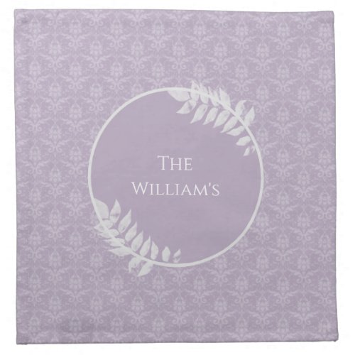 Lavender Elegant Damask Cloth Napkin