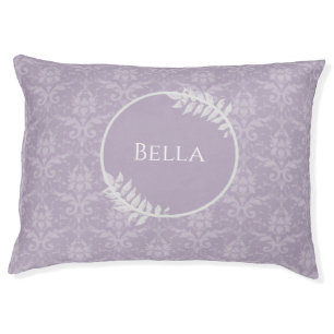 Lavender Elegant Damask Dog Bed