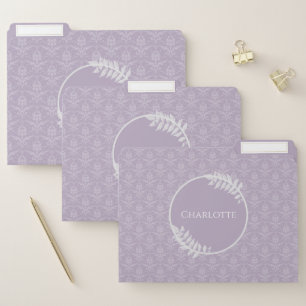 Lavender Elegant Damask File Folder