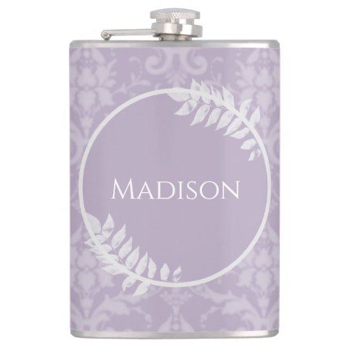 Lavender Elegant Damask Flask