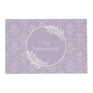Lavender Elegant Damask Personalized Placemat