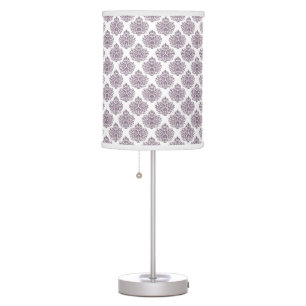 Lavender Elegant Damask Table Lamp