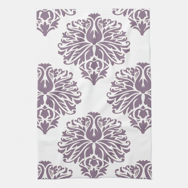 Lavender Elegant Damask Towel (Vertical)