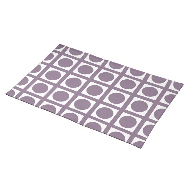 Lavender Elegant Grid Dots Placemat (On Table)