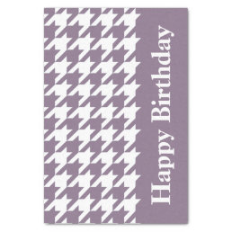 Lavender Elegant Houndstooth with custom text Tissue Paper