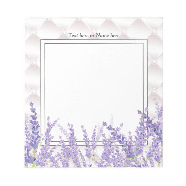 lavender, elegant, modern, trendy, floral notepad (Front)