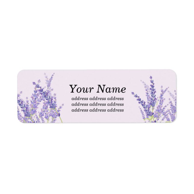 lavender, elegant, modern, trendy, floral , purple label (Front)