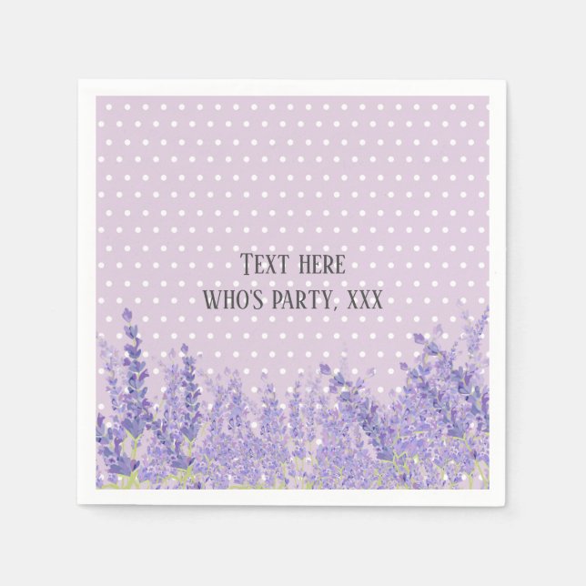 lavender, elegant, modern, trendy, floral , purple napkins (Front)