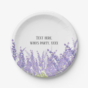 lavender, elegant, modern, trendy, floral , purple paper plates