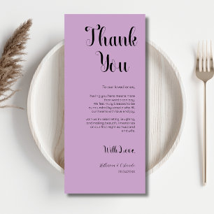 Lavender Elegant Place Setting Thank You Card