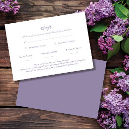 Lavender Elegant Script Wedding RSVP Card