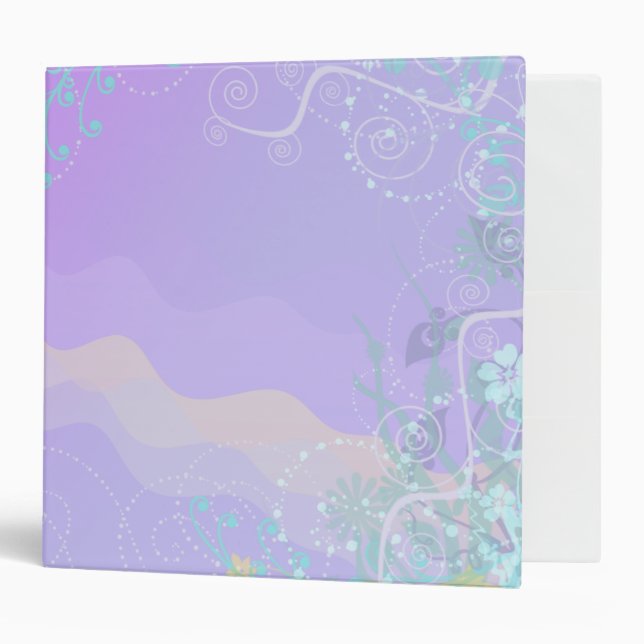 LAVENDER ELEGANT SWIRLS 3 RING BINDER (Front/Inside)