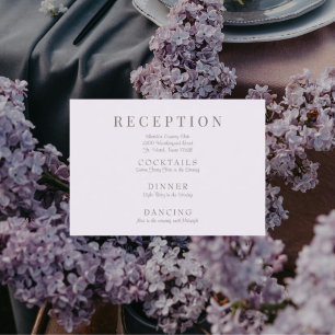 Lavender Elegant Wedding Reception Enclosure Card