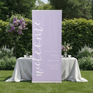 Lavender   Elegant Wedding Vertical Retractable  Banner