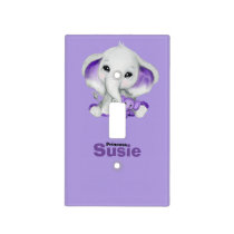 Lavender elephant & teddybear Light Switch Cover