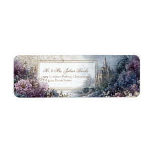 Lavender Enchanted Forest Gilded Castle Address Label
