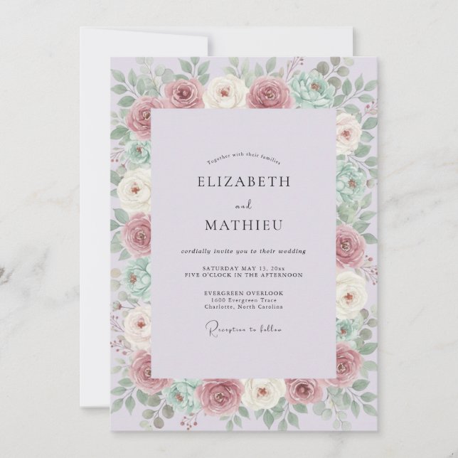 Lavender Enchanting Meadow Wedding Invitation (Front)