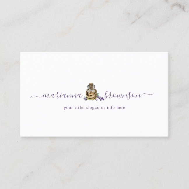 Lavender Essential Oil Bottle Business Card