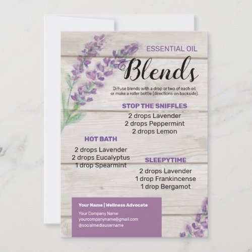 Lavender Essential Oil Diffuser Blends Invitation