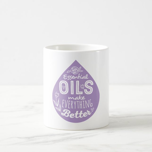 Lavender Essential Oil Drop Coffee Mug (Center)
