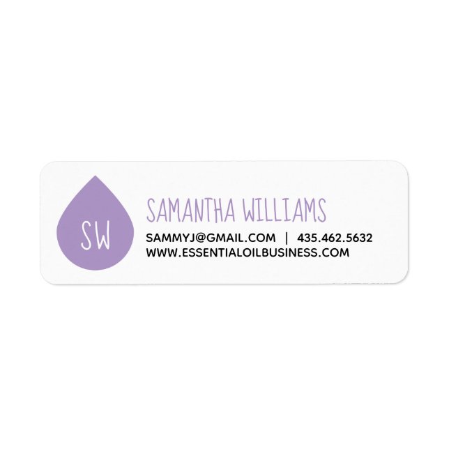 Lavender Essential Oil Drop Product Business Label (Front)