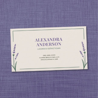 Lavender & Esthetician Business Card