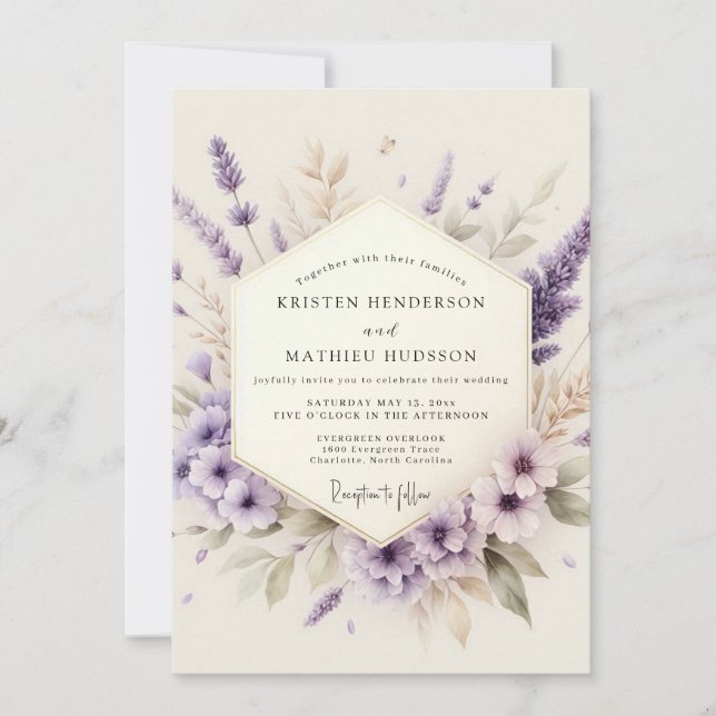 Lavender Ethereal Meadow Wedding Invitation (Front)