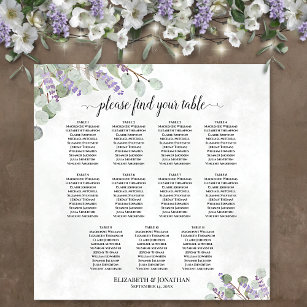 Lavender Eucalyptus 11 Table Wedding Seating Chart