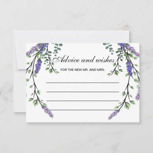 Lavender eucalyptus boho advice and wishes card