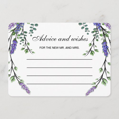 Lavender eucalyptus boho advice and wishes card