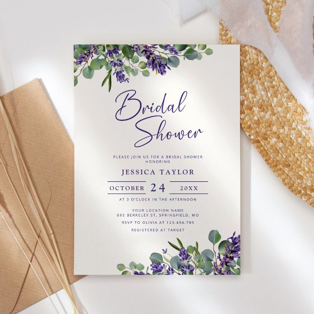 Lavender & Eucalyptus Bridal Shower Invitation (Creator Uploaded)