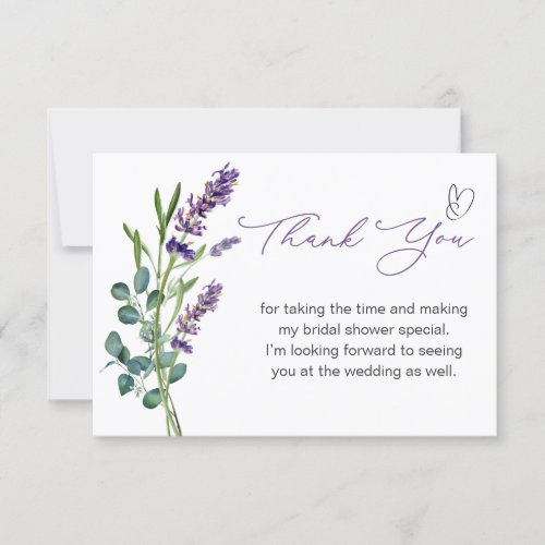 Lavender Eucalyptus Bridal Shower Thank You