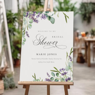 Lavender Eucalyptus Bunch Bridal Shower Welcome Foam Board