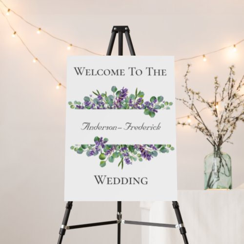 Lavender Eucalyptus Elegant Wedding Welcome Sign