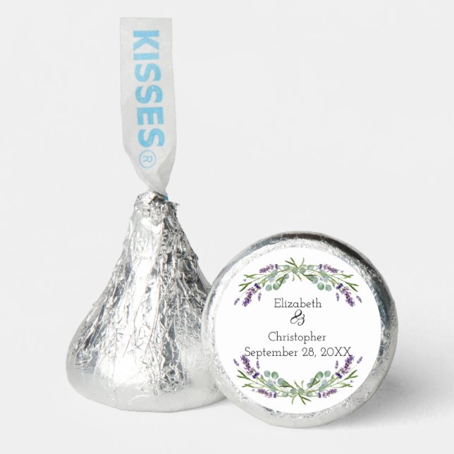 Lavender Eucalyptus Floral Botanical Wedding  Hershey®'s Kisses® (Front)