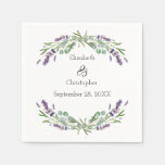 Lavender Eucalyptus Floral Botanical Wedding  Napkins