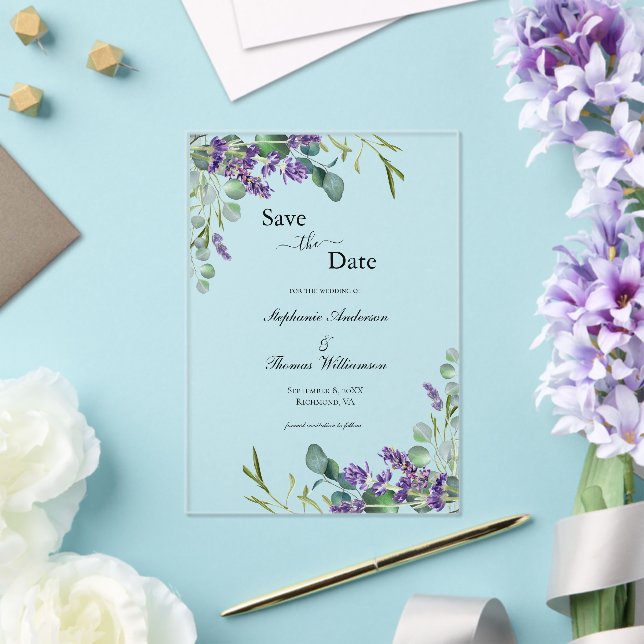 Lavender Eucalyptus Floral Wedding Save The Date (Insitu (Wedding))