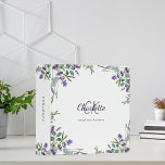 Lavender eucalyptus greenery monogram 3 ring binder<br><div class="desc">A stylish white background decorated with lavender florals and eucalyptus greenery.  Personalize and your first name,  monogram letters and full name.
Spine: add your text.</div>