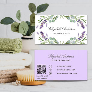 Lavender eucalyptus greenery QR code Business Card