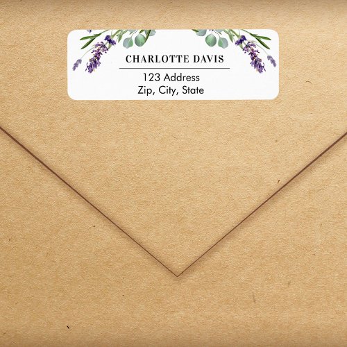 Lavender eucalyptus greenery return address label