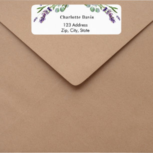 Lavender eucalyptus greenery return address label