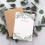 Lavender eucalyptus greenery wedding advice card<br><div class="desc">White background,  decorated with lavender florals and eucalyptus greenery.  Personalize and add your names.</div>