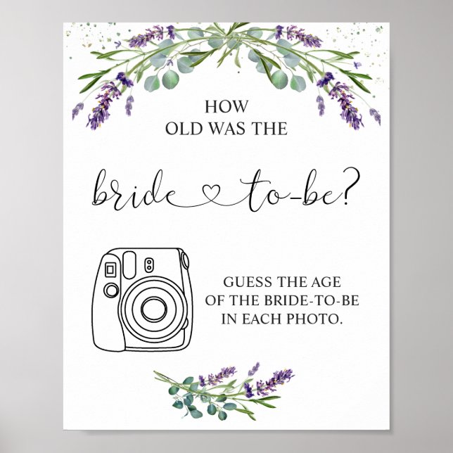 Lavender Eucalyptus How Old Was the Bride Poster (Front)