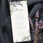 Lavender Eucalyptus Leafy Bunch Wedding Menu Card<br><div class="desc">If you need any further customisation please feel free to message me on yellowfebstudio@gmail.com.</div>