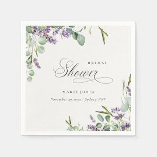 Lavender Eucalyptus Leafy Foliage Bridal Shower Napkins