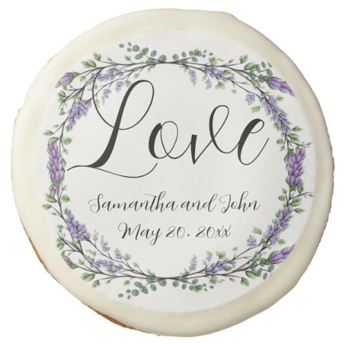 Lavender eucalyptus love watercolor painting  sugar cookie