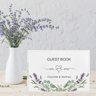 Lavender eucalyptus mr mrs wedding  guest book