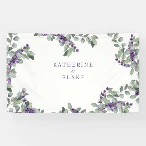 Lavender  Eucalyptus Names Wedding Banner